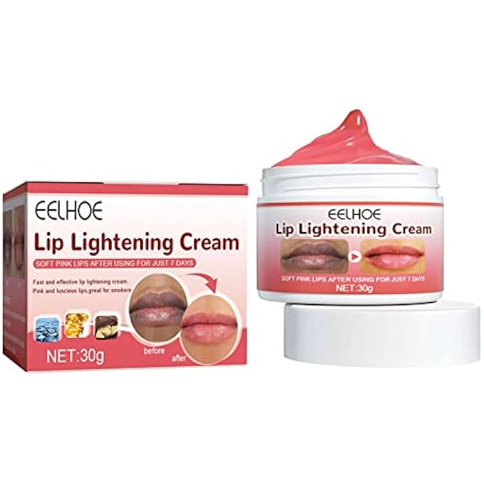 EELHOE LIP LIGHTENING FOR DARK LIPS - MOISTURIZING ORGANIC LIP WHITENING CREAM WITH COCOA BUTTER & VITAMIN E OIL,30G LIP BRIGHTENING FOR SMOKERS, NOURISHING LIP CARE REPAIR DRY AND CRACKED LIPS - Image 1